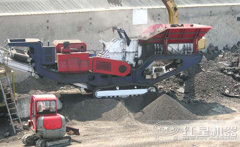礦渣自制移動破碎機(jī)